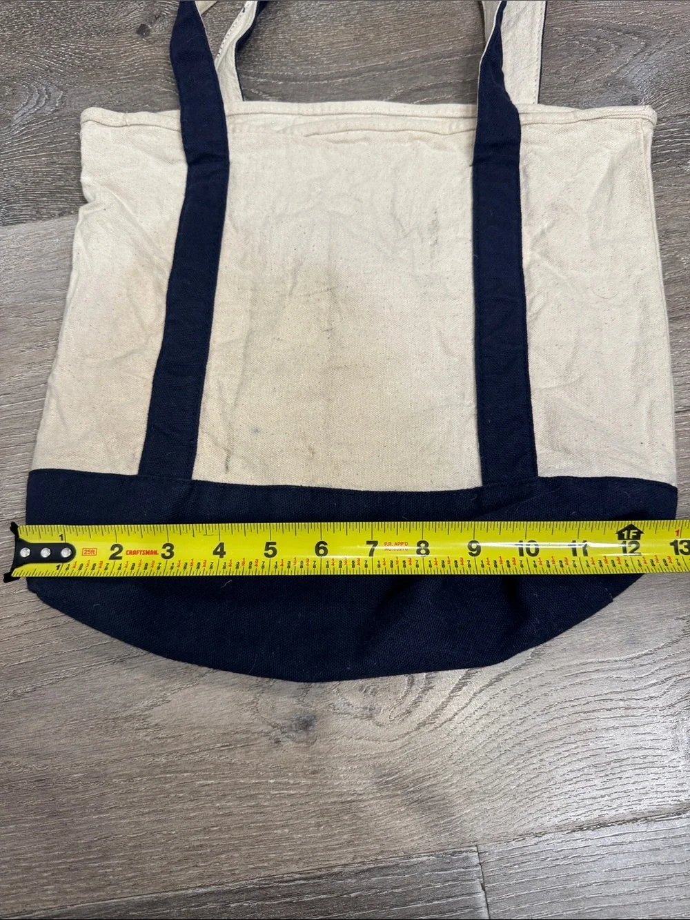 Architectural Digest Canvas Tote Bag in Natural and Navy